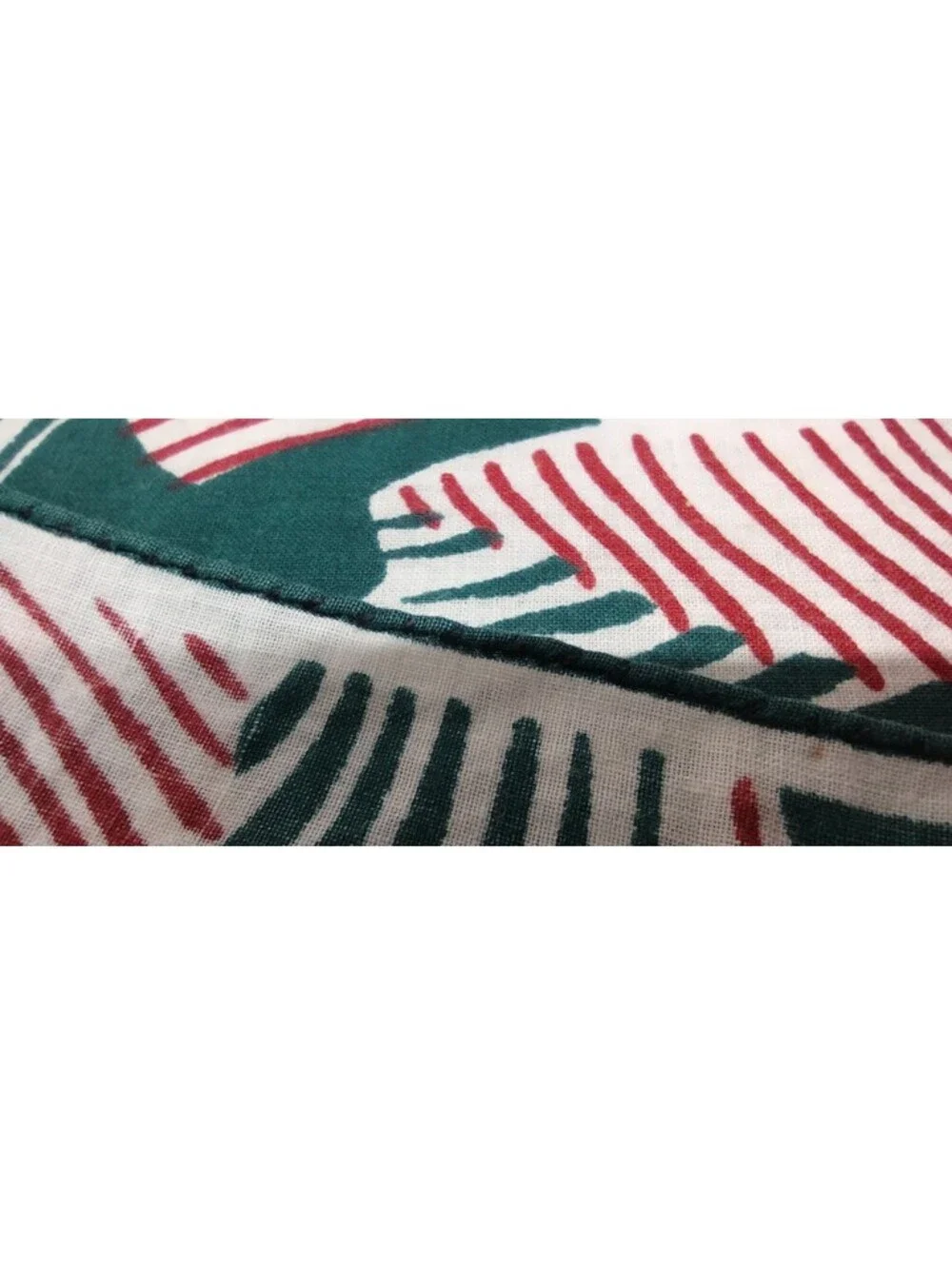Vintage 40s 50s Cotton Handkerchief Scarf Art Green Geometric Wave Escher Leafs